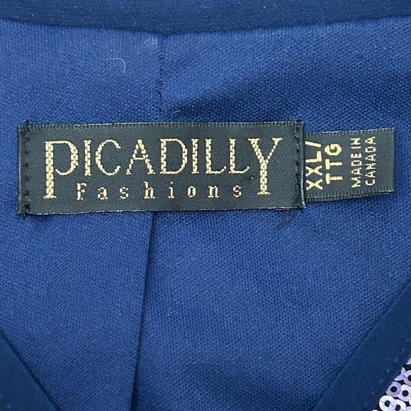 Picadilly Fashions Sequin Open Front Blazer Shiny Sparkly Size XXL - Picture 5 of 12